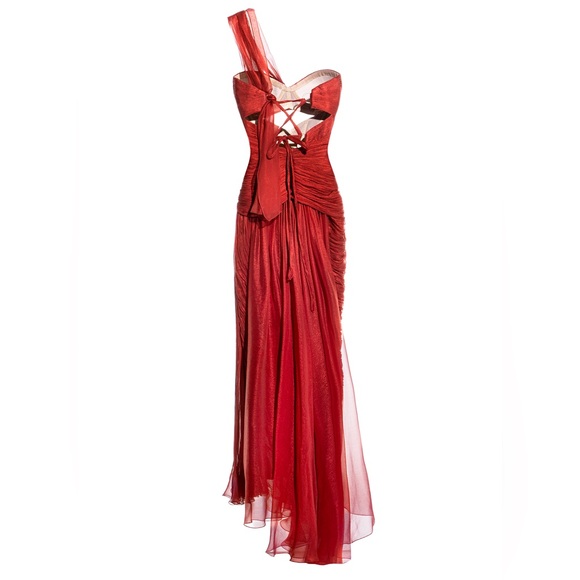 Maria Lucia Hohan Amelia Silk Red Dress - Picture 4 of 12
